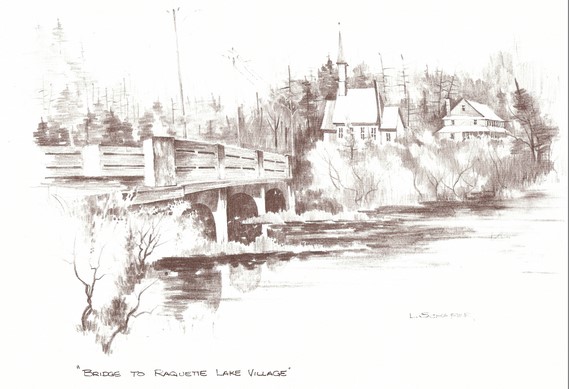 LS Print - Bridge to Raquette Lake Village